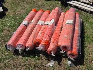 lot 29 image: Lot of 9 NEW Rolls of Barrier or Snow Fence Rectangular Pattern 48 x 100