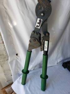 lot 83 image: Greenlee 756 Ratchet Cable Cutter with Green Handles