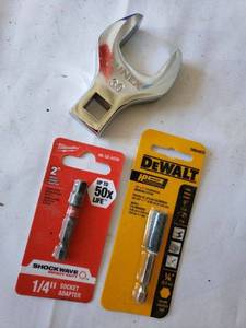 lot 110 image: Set of Tools Sunex 30mm Crowfoot Wrench and Impact Socket Adapters