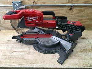 lot 44 image: Milwaukee M18 FUEL 18V Lithium-Ion Brushless Cordless 10 in. Dual Bevel Sliding Compound Miter Saw Model # 2734-20 - Tool-Only