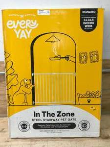 lot 78 image: Every Yay Steel Stairway Pet Gate 24-40.5W x 28.5H