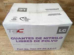 lot 71 image: Case of TAC Powdered Free Nitrile Gloves Size Large