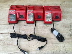 lot 70 image: Lot of 3 - Milwaukee M12M18 Battery Chargers Model # 48-59-1812