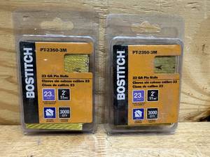 lot 128 image: (2) BOSTITCH PT-2312-3M 12-Inch 23-Gauge Headless Pin, 3,000-Pack