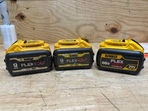 lot 149 image: (3) DeWALT Batteries.