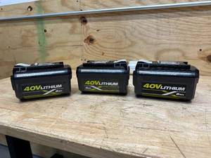 lot 150 image: (3) Ryobi Batteries
