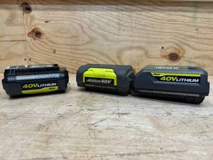 lot 162 image: (3) Ryobi Batteries