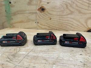 lot 165 image: (3)  Milwaukee Batteries