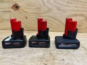 lot 166 image: (3)  Milwaukee Batteries