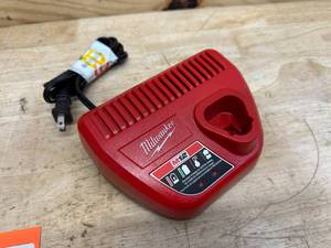 lot 186 image: Milwaukee Genuine OEM 48-59-2401 M12 Lithium Ion 12 Volt Battery Charger wLED Indicating, Red