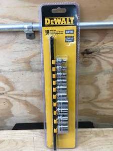 lot 51 image: 10-piece Socket Rail 38 Dr. DeWalt Model # DWMT81546 - 0502256
