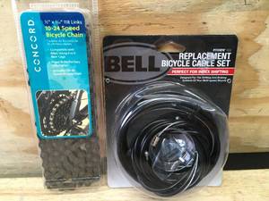 lot 47 image: Replacement Bicycle Cable Set and 10-24 Speed Bicycle Chain