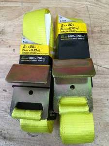 lot 66 image: Lot of 2 - Winch Strap with Flat Hook 2x20