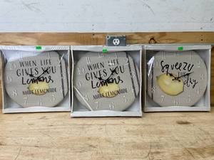 lot 199 image: Lot of 3 - Wall Hanging Clocks