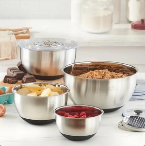 lot 60 image: MIU Stainless Steel Mixing Bowl Set - MSRP - $50