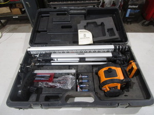 lot 75 image: Johnson Transit, Tripod, Laser Receiver, Elevation Stick