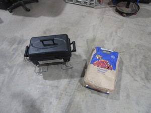 lot 93 image: Gas Grill & Bag of Charcoal