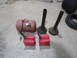 lot 98 image: Stands, Air Tank, Gas Jugs