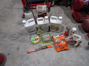 lot 101 image: Weed Sprayers, Trimmer Line  & Misc Chemicals