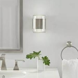 lot 15 image: Lot of Hampton Bay Upton Brushed Nickel LED Sconce   Customer Returns See Pictures
