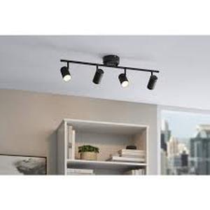 lot 20 image: Hampton Bay Crosshaven 2.6 ft. Black Smart Color Tunable Integrated LED Track Lighting Kit with 4 Fixed Track Heads      Customer Returns See Pictures