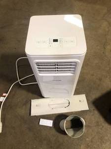 lot 4 image: Vissani 5,000 BTU (DOE) 115-Volt Portable Air Conditioner Unit Cools up to 150 sq. ft. with Dehumidifier and Remote in White Missing Pieces   Customer Returns See Pictures