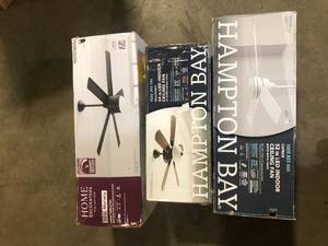 lot 29 image: Lot of Assorted Ceiling Lighting Fans Various Models and Conditions   Customer Returns See Pictures