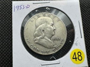 lot 48 image: 1953-D  Franklin Half Dollar