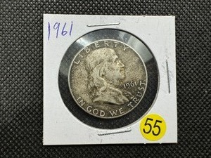 lot 55 image: 1961  Franklin Half Dollar