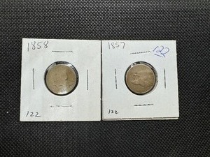 lot 77 image: 1857 and 1858 Flying Eagle Cents