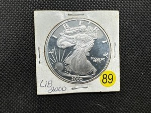 lot 89 image: 2000 Liberty 1 Troy Ounce Silver Round