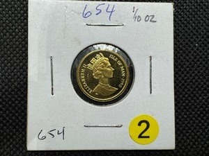 1990 BU Isle of Man Gold Crown (1/10 Ounce) of .9999 Gold