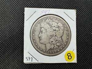 lot 8 image: 1898-S Morgan Silver Dollar