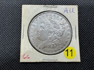 lot 11 image: 1903 Morgan Silver Dollar Marked AU When Purchased