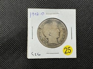 lot 25 image: 1902-O Barber Half Dollar