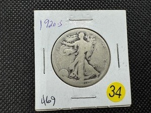 lot 34 image: 1920-S Walking Liberty Silver Half Dollar