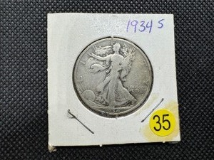 lot 35 image: 1934-S Walking Liberty Silver Half Dollar