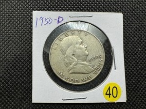 lot 40 image: 1950-D  Franklin Half Dollar