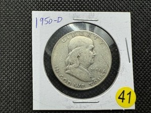 lot 41 image: 1950-D  Franklin Half Dollar