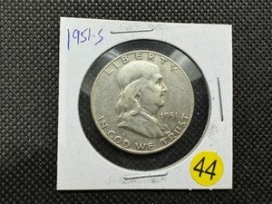 lot 44 image: 1951-S  Franklin Half Dollar