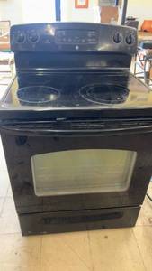GE Black Electric Range with 4 Burners and Oven