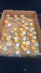 lot 42 image: Collection of 24 Bear Figurines with Alphabet Blocks