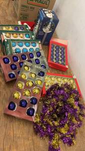 lot 95 image: Assorted Holiday Ornaments and Tinsel Collection