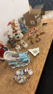 lot 96 image: Collection of Christmas Ceramic Figurines and Decorations