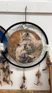 lot 144 image: Decorative Dreamcatcher with Wolf Design