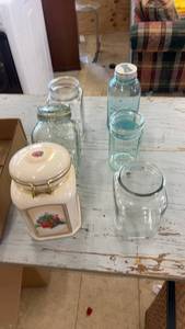 lot 152 image: Collection of Vintage Glass and Ceramic Jars and Canisters