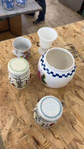 lot 156 image: Collection of Ceramic and Porcelain Kitchenware with Folk Art Designs