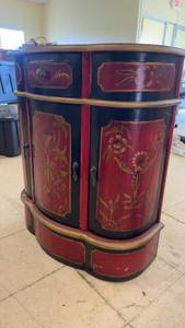 lot 169 image: Hand-Painted Antique Style Wooden Cabinet