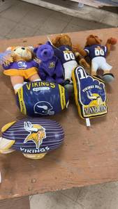 lot 182 image: Assortment of Minnesota Vikings Plush Toys and Memorabilia