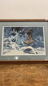 lot 246 image: Framed Signed and Numbered VanGilder Print - Grouse in Winter